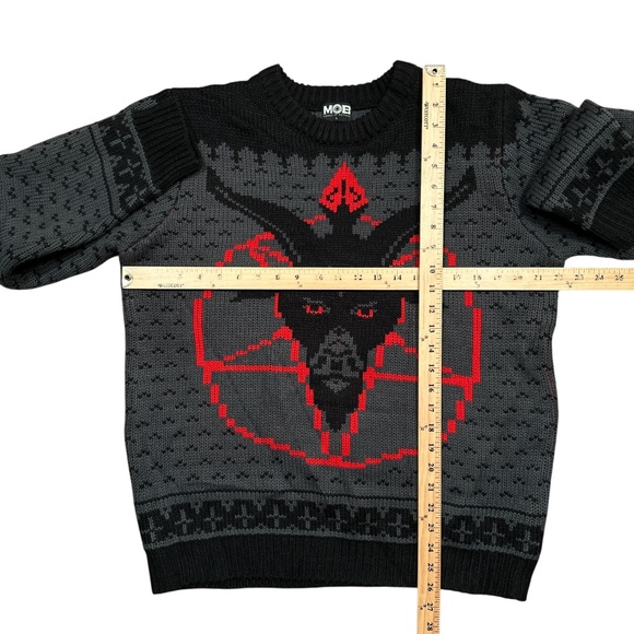 Middle of Beyond Baphomet Satan Ugly Christmas Xmas Sweater Mens Large - Picture 7 of 7